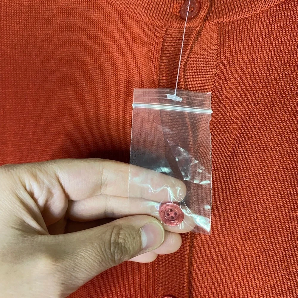 Isaac Mizrahi Orange Cardigan Sweater Button Down High Low Cut NWT size 1X - Picture 13 of 15